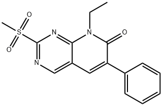 Pyrido[2,3-d]pyrimidin-7(8H)-one,  8-ethyl-2-(methylsulfonyl)-6-phenyl- 구조식 이미지