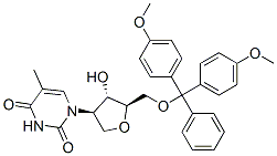 1-((3R,4S,5R)-5-((BIS(4-METHOXYPHENYL)(PHENYL)METHOXY)METHYL)-4-HYDROXYTETRAHYDROFURAN-3-YL)-5-METHYLPYRIMIDINE-2,4(1H,3H)-DIONE Structure