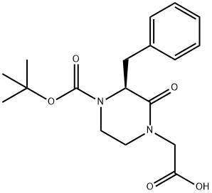 (3S)-4-BOC-1-CARBOXYMETHYL-3-BENZYL-PIPERAZIN-2-ONE 구조식 이미지