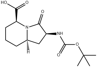 2-((tert-부톡시카르보닐)아미노)-3-옥소옥타히드로인돌리진-5-카르복실산 구조식 이미지