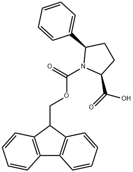 (2S,5R)-FMOC-5-PHENYL-PYRROLIDINE-2-CARBOXYLIC ACID 구조식 이미지