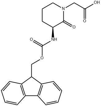 1-Piperidineaceticacid,3-[[(9H-fluoren-9-ylmethoxy)carbonyl]amino]-2-oxo-,(3S)-(9CI) Structure
