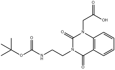 BOC-3-(2-아미노에틸)-1-카르복시메틸-퀴나졸린-2,4-디온 구조식 이미지