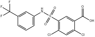 2,4-DICHLORO-5-(3-TRIFLUOROMETHYL-PHENYLSULFAMOYL)-BENZOIC ACID Structure