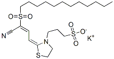 potassium 3-[2-[3-cyano-3-(dodecylsulphonyl)allylidene]thiazolidin-3-yl]propane-1-sulphonate  구조식 이미지