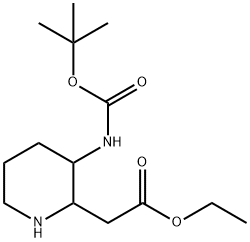 3-BOC-아미노-2-피페리딘아세트산에틸에스테르 구조식 이미지