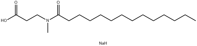 sodium N-methyl-N-(1-oxotetradecyl)-beta-alaninate Structure