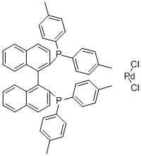 PALLADIUM, [(1S)-[1,1''-BINAPHTHALENE]-2,2''-DIYLBIS[BIS(4-METHYLPHENYL)PHOSPHINE-.KAPPA.P]]DICHLORO-, (SP-4-2)- 구조식 이미지