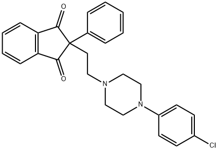 2-[2-[4-(p-Chlorophenyl)-1-piperazinyl]ethyl]-2-phenyl-1,3-indanedione 구조식 이미지