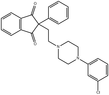 2-[2-[4-(m-Chlorophenyl)-1-piperazinyl]ethyl]-2-phenyl-1,3-indanedione Structure