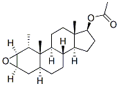 Androstan-17-ol, 2,3-epoxy-1-methyl-, acetate, (1alpha,2alpha,3alpha,5 alpha,17beta)- 구조식 이미지