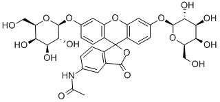 5-아세트아미도플루오레세인-디-(bD-갈락토피라노사이드) 구조식 이미지