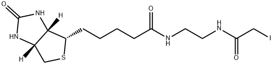 1H-Thieno[3,4-d]iMidazole-4-pentanaMide, hexahydro-N-[2-[(iodoacetyl)aMino]ethyl]-2-oxo-, (3aS,4S,6aR)- 구조식 이미지