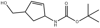 Carbamic acid, [4-(hydroxymethyl)-2-cyclopenten-1-yl]-, 1,1-dimethylethyl ester Structure