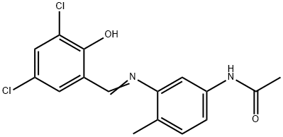 N1-(3-[(3,5-DICHLORO-2-HYDROXYBENZYLIDENE)AMINO]-4-METHYLPHENYL)ACETAMIDE 구조식 이미지