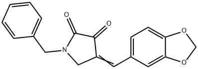 4-(1,3-Benzodioxol-5-ylmethylene)-1-benzyl-2,3-pyrrolidinedione 구조식 이미지