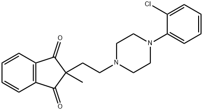 2-[2-[4-(o-Chlorophenyl)-1-piperazinyl]ethyl]-2-methyl-1,3-indanedione 구조식 이미지