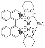 DIMETHYLSILYLBIS-(4,5,6,7-TETRAHYDRO-1-INDENYL)지르코늄(IV)-(R)-(1,1'-BINAPHTHYL-2) 구조식 이미지