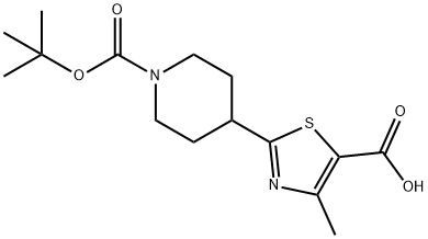 4-METHYL-2-[1-(TERT-BUTOXYCARBONYL)PIPERID-4-YL]-1,3-THIAZOLE-5-CARBOXYLIC ACID 구조식 이미지