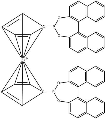 (R,R)-1,1'-BIS[DINAPHTHO[1,2-D,1,2F][1,3,2]DIOXAPHOSPHEPIN-8-YL]FERROCENE Structure