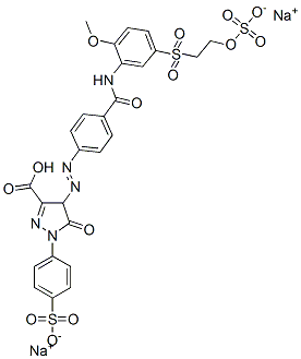 sodium dihydrogen 4,5-dihydro-4-[[4-[[[2-methoxy-5-[[2-(sulphonatooxy)ethyl]sulphonyl]phenyl]amino]carbonyl]phenyl]azo]-5-oxo-1-(4-sulphonatophenyl)-1H-pyrazole-3-carboxylate  구조식 이미지