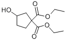 3-Hydroxycyclopentane-1,1-dicarboxylic acid diethyl ester 구조식 이미지