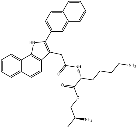 (2S)-2-AMINOPROPYL ESTER N2-[[2-(2-NAPHTHALENYL)-1H-BENZ[G]INDOL-3-YL]ACETYL]-D-LYSINE 구조식 이미지