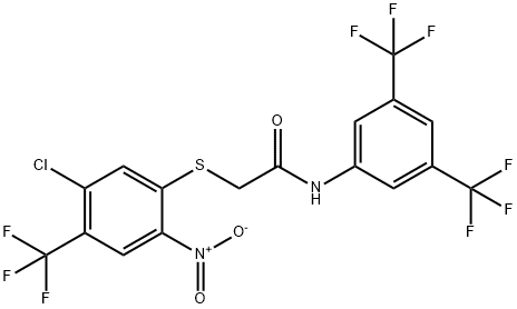 N1-[3,5-DI(TRIFLUOROMETHYL)PHENYL]-2-([5-CHLORO-2-NITRO-4-(TRIFLUOROMETHYL)PHENYL]THIO)ACETAMIDE Structure