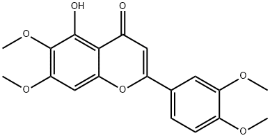 5-hydroxy-3',4',6,7-tetramethoxyflavone 구조식 이미지