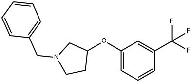 1-BENZYL-3-[(A,A,A-TRIFLUORO-M-TOLYL)OXY]-피롤리딘 구조식 이미지
