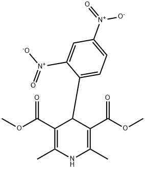 1,4-dihydro-2,6-dimethyl-4-(2,4-dinitrophenyl)-3,5-pyridinedicarboxylic acid dimethyl ester Structure