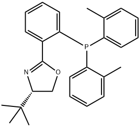 (S)-2-[2-[Bis(2-tolyl)phosphino]phenyl]-4-tert-butyl-4,5-dihydro-oxazole 구조식 이미지