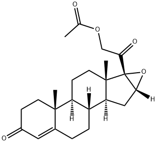 16-alpha,17-alpha-epoxy-3,20-dioxopregn-4-en-21-yl acetate Structure