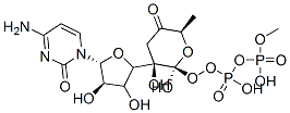 [(2R,3R,4R,5R)-5-(4-amino-2-oxo-pyrimidin-1-yl)-3,4-dihydroxy-oxolan-2-yl]methoxy-[hydroxy-[(2R,3R,6R)-3-hydroxy-6-methyl-5-oxo-oxan-2-yl]oxy-phosphoryl]oxy-phosphinic acid 구조식 이미지