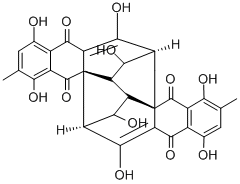 Rugulosin, 8,8'-dihydroxy-, (1S,1'S,2R,2'R,3S,3'S,9aR,9'aR)- 구조식 이미지
