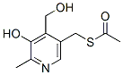 5-아세틸티오메틸-3-히드록시-2-메틸-4-피리딘메탄올 구조식 이미지