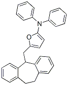 2-Furanamine,  5-[(10,11-dihydro-5H-dibenzo[a,d]cyclohepten-5-yl)methyl]-N,N-diphenyl- 구조식 이미지