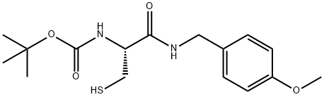 (R)-tert-butyl 3-Mercapto-1-(4-MethoxybenzylaMino)-1-oxopropan-2-ylcarbaMate 구조식 이미지