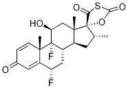 (6α,11β,16α,17α)-6,9-Difluoro-11-hydroxy-16-Methyl-spiro[androsta-1,4-diene-17,5'-[1,3]oxathiolane]-2',3,4'-trione Structure