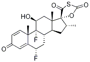 (6α,11β,16α,17α)-6,9-Difluoro-11-hydroxy-16-Methyl-spiro[androsta-1,4-diene-17,5'-[1,3]oxathiolane]-2',3,4'-trione 구조식 이미지