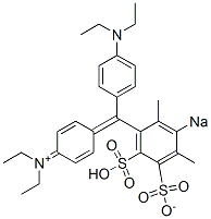N-Ethyl-N-[4-[[4-(diethylamino)phenyl](2,4-dimethyl-5-sulfonato-3-sodiosulfophenyl)methylene]-2,5-cyclohexadien-1-ylidene]ethanaminium Structure