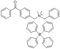 N-(4-[BENZOYL]BENZYL)-N-BENZYL-N,N-DIMETHYL AMMONIUM TETRAPHENYLBORATE Structure