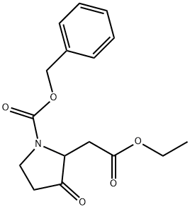2-Pyrrolidineacetic acid, 3-oxo-1-[(phenylmethoxy)carbonyl]-, ethyl ester Structure