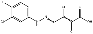 2,3-DICHLORO-4-[2-(3-CHLORO-4-FLUOROPHENYL)HYDRAZONO]BUT-2-ENOIC ACID Structure