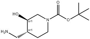 3S,4S-4-아미노메틸-3-히드록시-피페리딘-1-카르복실산tert-부틸에스테르 구조식 이미지