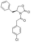 3-[(4-CHLOROPHENYL)ACETYL]-(4S)-(PHENYLMETHYL)-2-OXAZOLIDINONE 구조식 이미지