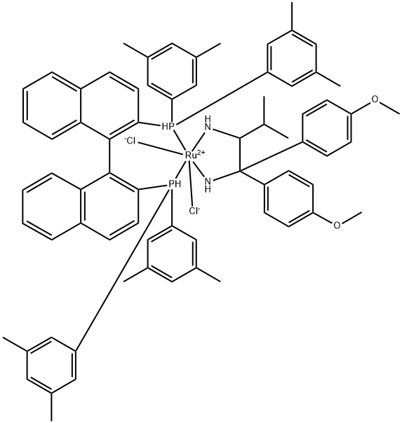 220114-32-9 Dichloro{(R)-(+)-2,2'-bis[di(3,5-xylyl)phosphino]-1,1'-binaphthyl}[(2R)-(-)-1,1-bis(4-methoxyphenyl)-3-methyl-1,2-butanediamine]ruthenium(II)