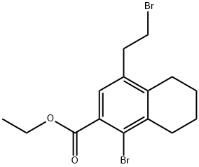 ethyl 1-bromo-4-(2-bromoethyl)-4a,5,6,7,8,8a-hexahydronaphthalene-2-carboxylate 구조식 이미지