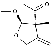 Ethanone, 1-[(2R,3R)-tetrahydro-2-methoxy-3-methyl-4-methylene-3-furanyl]-, Structure