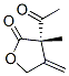 2(3H)-Furanone, 3-acetyldihydro-3-methyl-4-methylene-, (3S)- (9CI) Structure